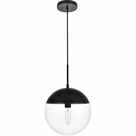 CLING Eclipse 1 Light Pendant Ceiling Light with Clear Glass Black CL2952158